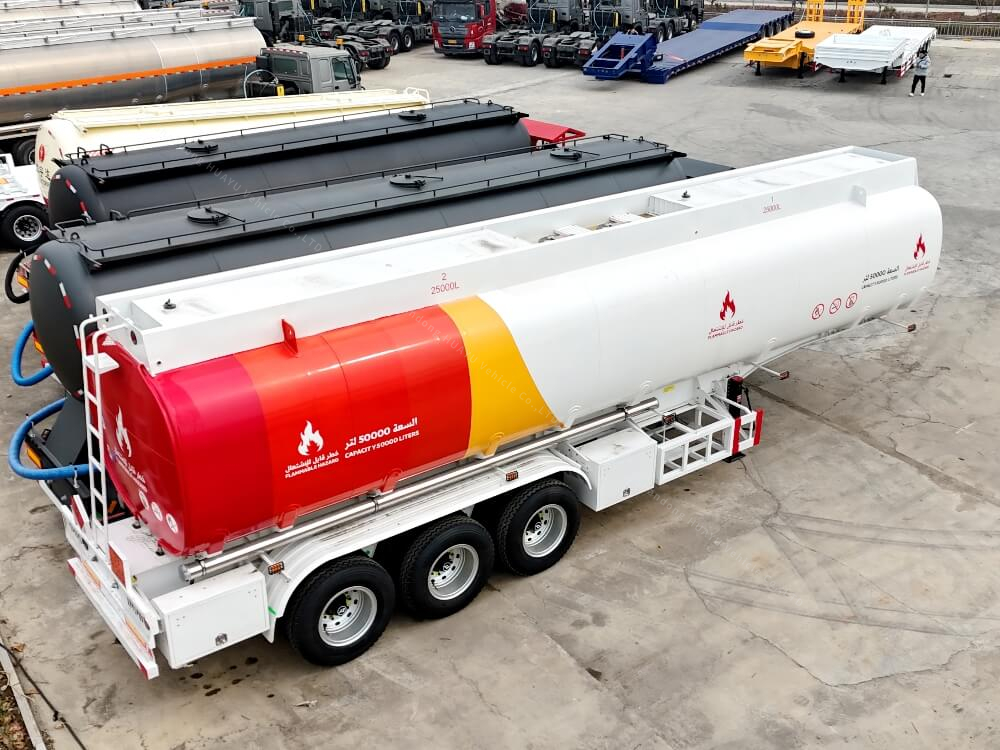 Aluminum Alloy 3 Axles 50000L Diesel Oil Tanker Semi Trailer