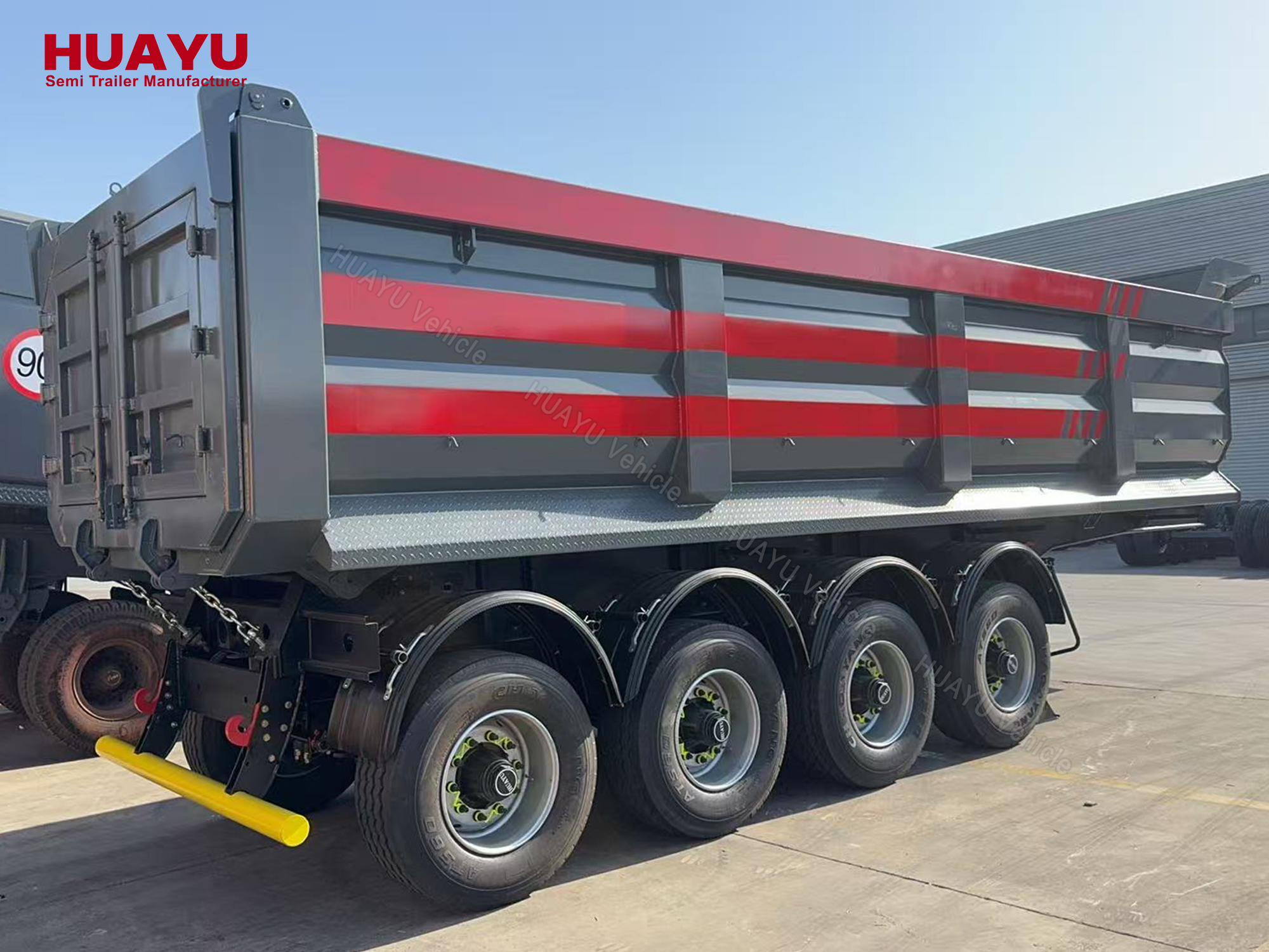 4 axles end dump trailer