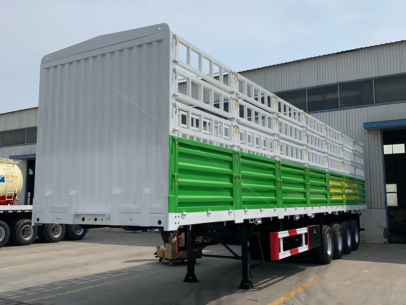 4 Axles Air Suspension Fence Cargo Trailer For Sale