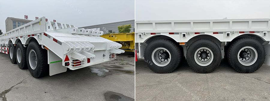 3 axles lowbed trailer tire